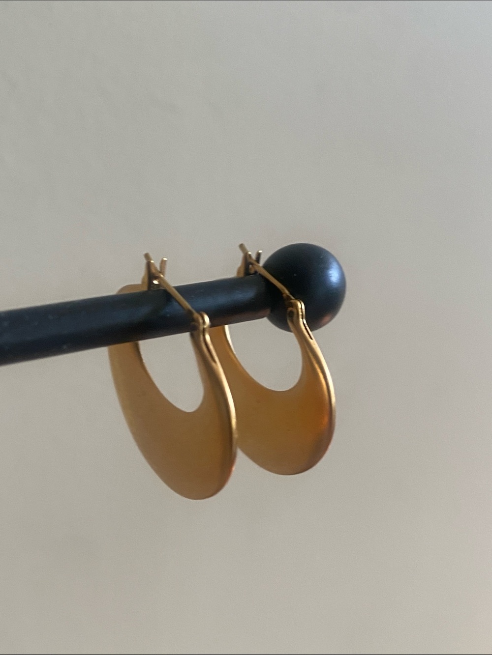 Gold Crescent Hoop Earrings - Women's Jewelry